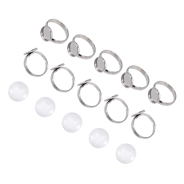PandaHall UNICRAFTALE 30 sets DIY Adjustable Ring Making Kits, Stainless Steel Adjustable Finger Rings Components with Transparent Glass..., Clear
PandaHall UNICRAFTALE 30 sets DIY Adjustable Ring Making Kits, Stainless Steel Adjustable Finger Rings Components with Transparent Glass..., Clear