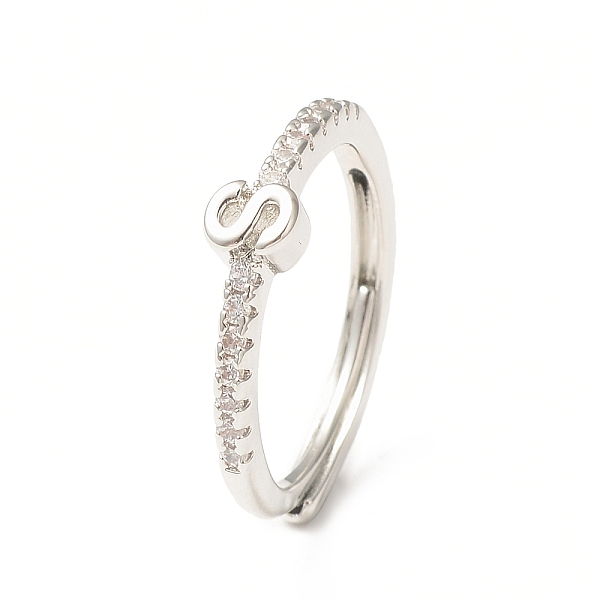 PandaHall Clear Cubic Zirconia Initial Letter Adjustable Ring, Platinum Brass Jewelry for Women, Letter.S, Inner Diameter: 18mm Brass+Cubic...
PandaHall Clear Cubic Zirconia Initial Letter Adjustable Ring, Platinum Brass Jewelry for Women, Letter.S, Inner Diameter: 18mm Brass+Cubic...