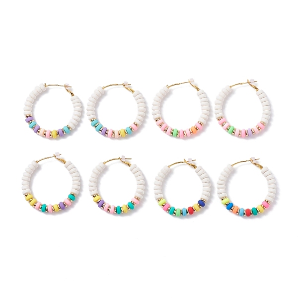 PandaHall Disc Polymer Clay Beaded Big Huggie Hoop Earrings, Brass Big Ring Earrings for Women, Mixed Color, 50x50x7mm, Pin: 0.8mm Polymer..., Multicolor
PandaHall Disc Polymer Clay Beaded Big Huggie Hoop Earrings, Brass Big Ring Earrings for Women, Mixed Color, 50x50x7mm, Pin: 0.8mm Polymer..., Multicolor