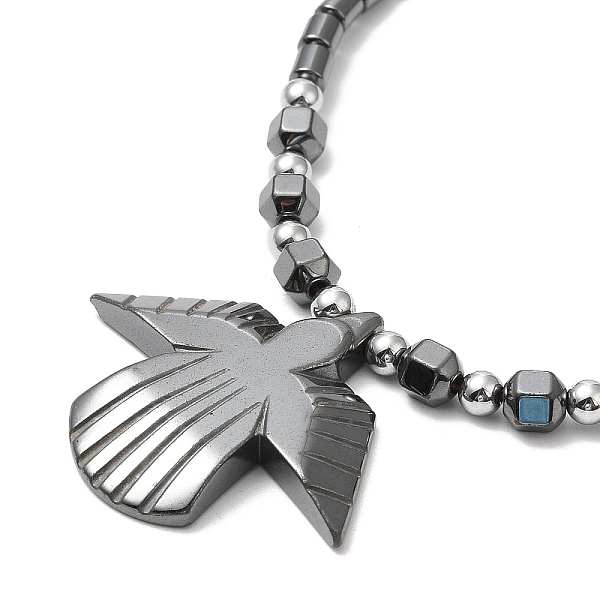 PandaHall Synthetic Non-magnetic Hematite Angel Pendant Necklace with Beaded Chains, 19.29 inch(49cm) Hematite
PandaHall Synthetic Non-magnetic Hematite Angel Pendant Necklace with Beaded Chains, 19.29 inch(49cm) Hematite