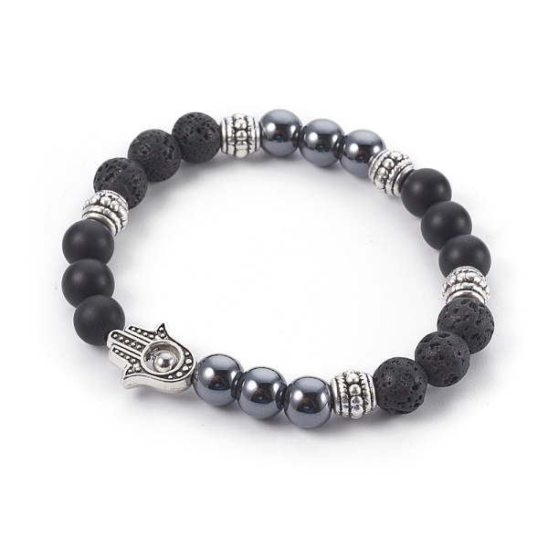 PandaHall Natural Lava Rock and Black Agate(Dyed) Stretch Bracelets, with Non-Magnetic Synthetic Hematite, 304 Stainless Steel Beads and...
PandaHall Natural Lava Rock and Black Agate(Dyed) Stretch Bracelets, with Non-Magnetic Synthetic Hematite, 304 Stainless Steel Beads and...