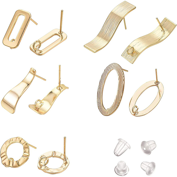 PandaHall BENECREAT 20Pcs 5 Style Brass Stud Earring Findings, with Loop, with 40Pcs Plastic Ear Nuts, Oval & Ring & Rectangle & Trapezoid...
PandaHall BENECREAT 20Pcs 5 Style Brass Stud Earring Findings, with Loop, with 40Pcs Plastic Ear Nuts, Oval & Ring & Rectangle & Trapezoid...