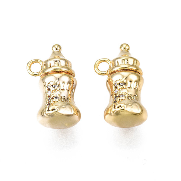 PandaHall Brass Micro Pave Cubic Zirconia Charms, Real 18K Gold Plated, Milk Bottle, Clear, 15x8x7.5mm, Hole: 1.6mm Brass+Cubic Zirconia...
PandaHall Brass Micro Pave Cubic Zirconia Charms, Real 18K Gold Plated, Milk Bottle, Clear, 15x8x7.5mm, Hole: 1.6mm Brass+Cubic Zirconia...