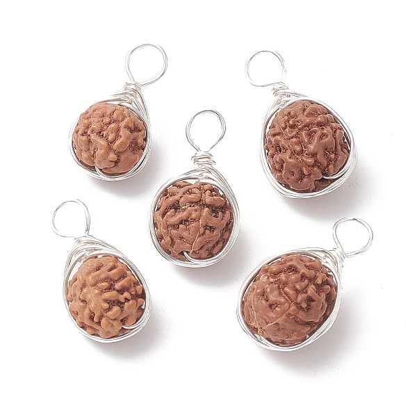 PandaHall Natural Rudraksha Copper Wire Wrapped Pendants, Teardrop Charms, Undyed, Silver, 18~21x10~11x9~10mm, Hole: 4mm Wood Teardrop
PandaHall Natural Rudraksha Copper Wire Wrapped Pendants, Teardrop Charms, Undyed, Silver, 18~21x10~11x9~10mm, Hole: 4mm Wood Teardrop