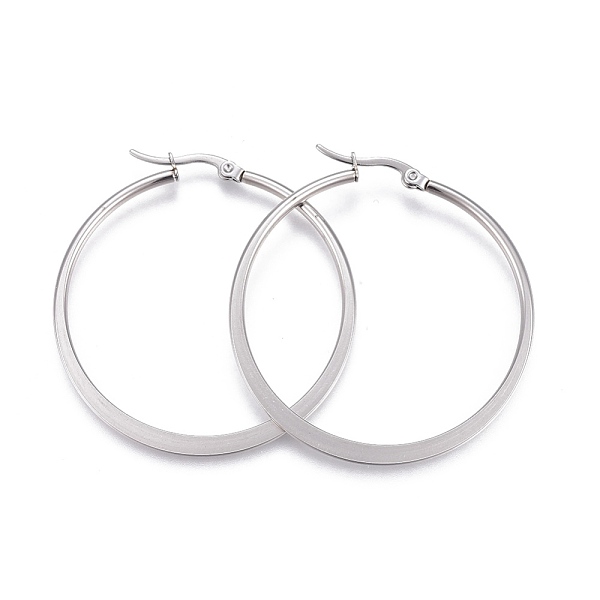PandaHall 201 Stainless Steel Hoop Earrings, with 304 Stainless Steel Pin, Hypoallergenic Earrings, Flat Ring Shape, Stainless Steel Color...
PandaHall 201 Stainless Steel Hoop Earrings, with 304 Stainless Steel Pin, Hypoallergenic Earrings, Flat Ring Shape, Stainless Steel Color...
