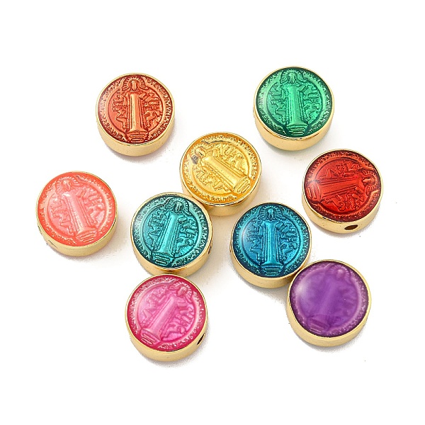 PandaHall Rack Plating Brass Enamel Beads, Cadmium Free & Lead Free, Real 18K Gold Plated, Flat Round with Saint, Mixed Color, 12x7mm, Hole..., Multicolor
PandaHall Rack Plating Brass Enamel Beads, Cadmium Free & Lead Free, Real 18K Gold Plated, Flat Round with Saint, Mixed Color, 12x7mm, Hole..., Multicolor