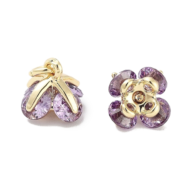 PandaHall Brass Micro Pave Cubic Zirconia Charms, with Jump Ring, Flower, Real 18K Gold Plated, Lilac, 7.5x7.5x7.5mm, Hole: 1.8mm..., Purple
PandaHall Brass Micro Pave Cubic Zirconia Charms, with Jump Ring, Flower, Real 18K Gold Plated, Lilac, 7.5x7.5x7.5mm, Hole: 1.8mm..., Purple