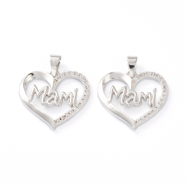 PandaHall Brass Micro Pave Clear Cubic Zirconia Pendants, Long-Lasting Plated, for Mother's Day, Heart with Word Mami, Real Platinum Plated...
PandaHall Brass Micro Pave Clear Cubic Zirconia Pendants, Long-Lasting Plated, for Mother's Day, Heart with Word Mami, Real Platinum Plated...
