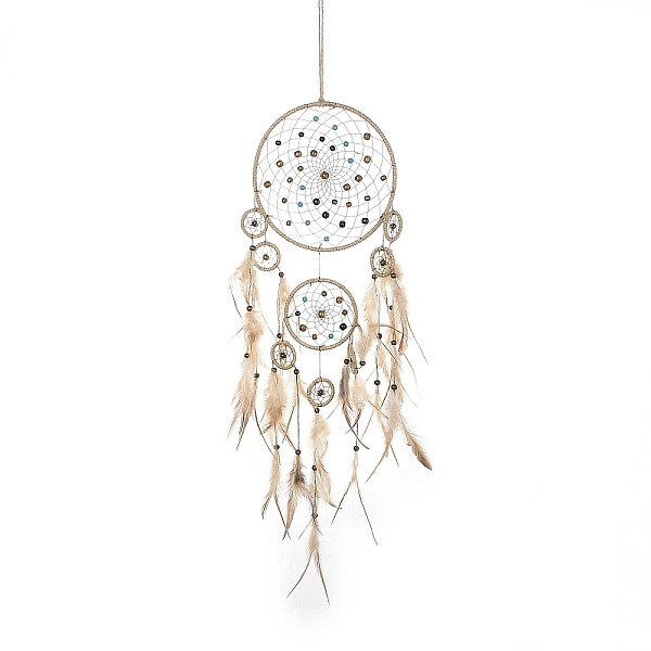 PandaHall Indian Woven Web/Net with Feather Hanging Ornaments, Iron Ring and Wood Beads for Home Living Room Bedroom Wall Decorations, Tan..., Orange
PandaHall Indian Woven Web/Net with Feather Hanging Ornaments, Iron Ring and Wood Beads for Home Living Room Bedroom Wall Decorations, Tan..., Orange