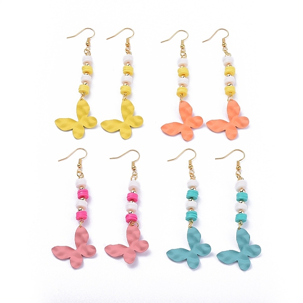 PandaHall Butterfly Dangle Earrings, with Handmade Polymer Clay Heishi Beads, Spray Painted Iron Pendants and Brass Earring Hooks, Mixed..., Multicolor
PandaHall Butterfly Dangle Earrings, with Handmade Polymer Clay Heishi Beads, Spray Painted Iron Pendants and Brass Earring Hooks, Mixed..., Multicolor