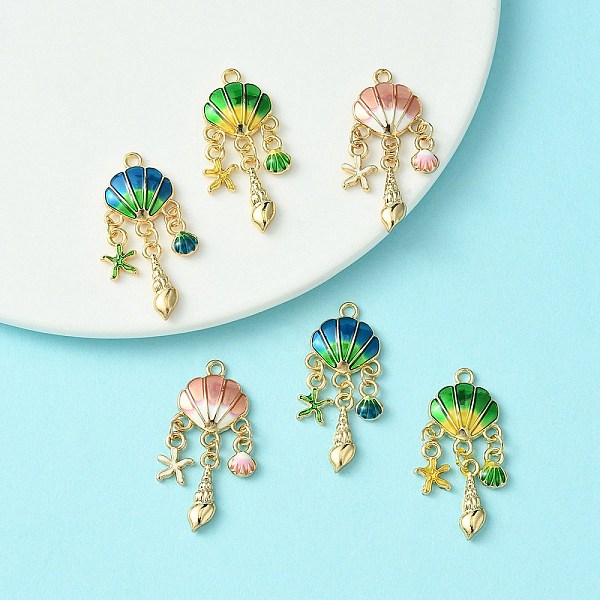 PandaHall 6Pcs 3 Colors Alloy Enamel Pendants, Cadmium Free & Nickel Free & Lead Free, Light Gold, Shell, Mixed Color, 35.5x15x3.5mm, Hole..., Multicolor
PandaHall 6Pcs 3 Colors Alloy Enamel Pendants, Cadmium Free & Nickel Free & Lead Free, Light Gold, Shell, Mixed Color, 35.5x15x3.5mm, Hole..., Multicolor