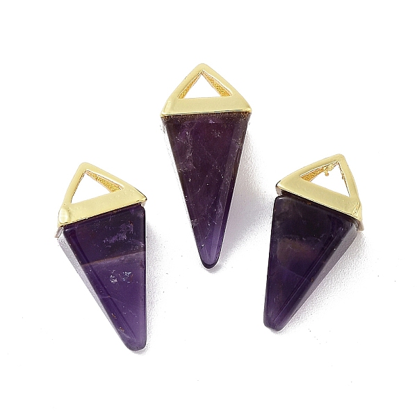 PandaHall Natural Amethyst Pendants, Triangle Charms with Golden Plated Brass Findings, 18.5mm, Hole: 2x3mm Amethyst Triangle
PandaHall Natural Amethyst Pendants, Triangle Charms with Golden Plated Brass Findings, 18.5mm, Hole: 2x3mm Amethyst Triangle