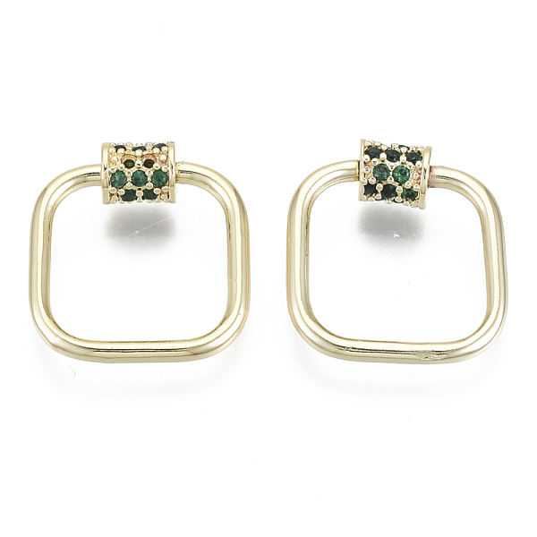 PandaHall Brass Micro Pave Cubic Zirconia Screw Carabiner Lock Charms, for Necklaces Making, Heart, Square, Real 18K Gold Plated, Nickel..., Green
PandaHall Brass Micro Pave Cubic Zirconia Screw Carabiner Lock Charms, for Necklaces Making, Heart, Square, Real 18K Gold Plated, Nickel..., Green