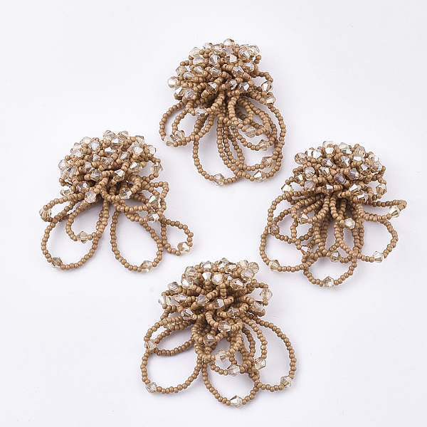 PandaHall Glass Cabochons, Cluster Beads, with Seed Beads and Golden Plated Iron Sieve Findings, BurlyWood, 48~55mm Glass Others Orange
PandaHall Glass Cabochons, Cluster Beads, with Seed Beads and Golden Plated Iron Sieve Findings, BurlyWood, 48~55mm Glass Others Orange