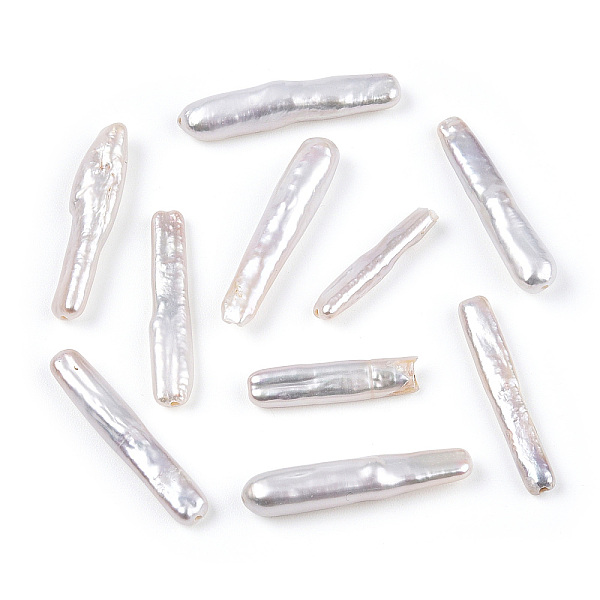 PandaHall Natural Baroque Pearl Keshi Pearl Beads, Cultured Freshwater Pearl, Stick, Seashell Color, 18~26x3.5~6x2~5mm, Hole: 0.6~0.8mm...
PandaHall Natural Baroque Pearl Keshi Pearl Beads, Cultured Freshwater Pearl, Stick, Seashell Color, 18~26x3.5~6x2~5mm, Hole: 0.6~0.8mm...