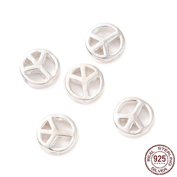 PandaHall 925 Sterling Silver Beads, Peace Sign, Flat Round, 10x3mm, Hole: 2mm Sterling Silver Peace Sign
PandaHall 925 Sterling Silver Beads, Peace Sign, Flat Round, 10x3mm, Hole: 2mm Sterling Silver Peace Sign