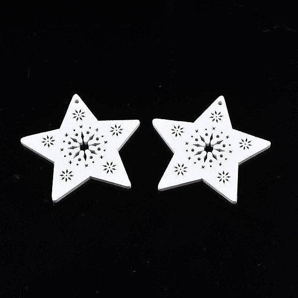 PandaHall Christmas Theme Spray Painted Wood Pendants, Star with Snowflake, White, 48x50x2.5mm, Hole: 1.4mm Wood Star White
PandaHall Christmas Theme Spray Painted Wood Pendants, Star with Snowflake, White, 48x50x2.5mm, Hole: 1.4mm Wood Star White