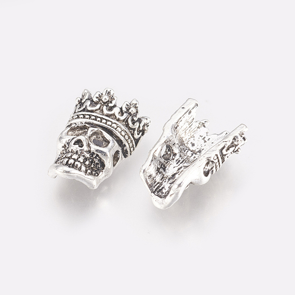 PandaHall Tibetan Style Alloy Beads, Skull with Crown, Antique Silver, 16x12x6mm, Hole: 2mm Alloy Skull
PandaHall Tibetan Style Alloy Beads, Skull with Crown, Antique Silver, 16x12x6mm, Hole: 2mm Alloy Skull
