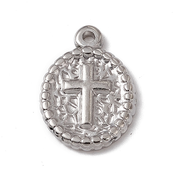PandaHall 304 Stainless Steel Pendants, Oval with Cross Charm, Stainless Steel Color, 18x12.5x2mm, Hole: 1.5mm 304 Stainless Steel Oval
PandaHall 304 Stainless Steel Pendants, Oval with Cross Charm, Stainless Steel Color, 18x12.5x2mm, Hole: 1.5mm 304 Stainless Steel Oval