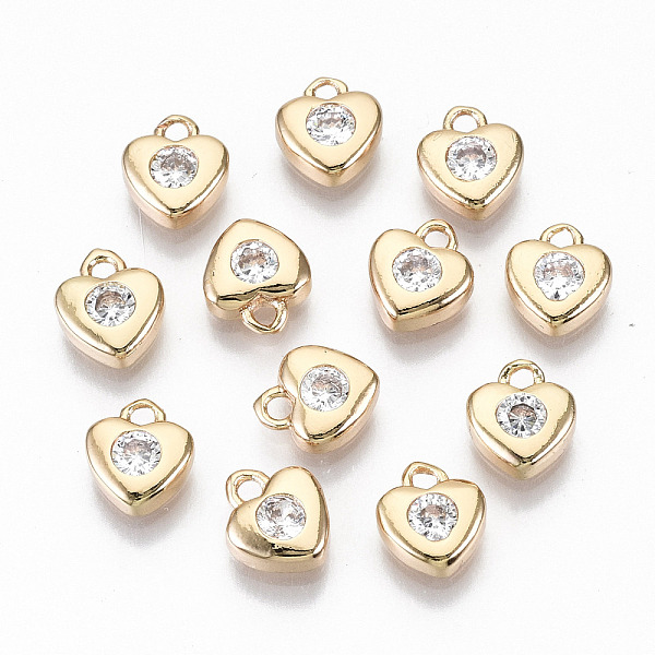 PandaHall Brass Micro Pave Cubic Zirconia Charms, Light Gold, Long-Lasting Plated, Cadmium Free & Lead Free, Heart, Clear, 7x6x2mm, Hole...
PandaHall Brass Micro Pave Cubic Zirconia Charms, Light Gold, Long-Lasting Plated, Cadmium Free & Lead Free, Heart, Clear, 7x6x2mm, Hole...