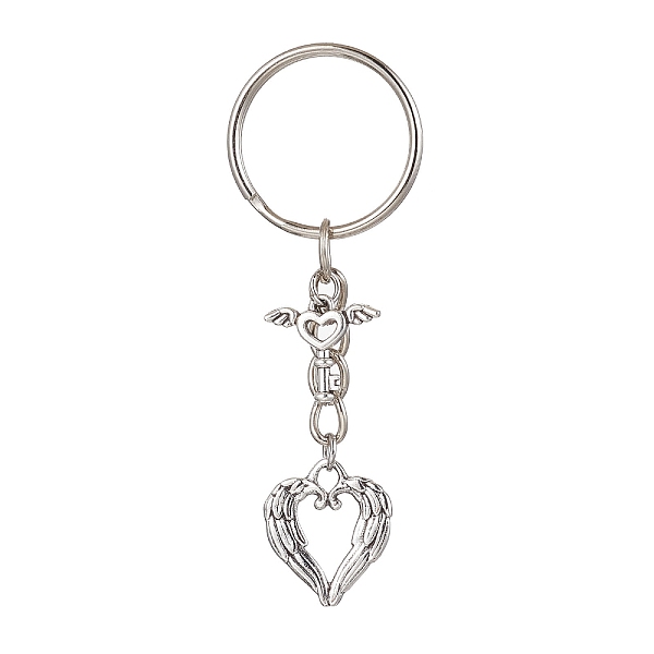 PandaHall Valentine's Day Heart Alloy Pendant Keychain, with Iron Split Key Rings, Wing, 7.3cm. Alloy Wing
PandaHall Valentine's Day Heart Alloy Pendant Keychain, with Iron Split Key Rings, Wing, 7.3cm. Alloy Wing