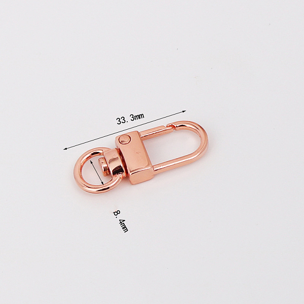 PandaHall Zinc Alloy Swivel Lobster Clasps, Swivel Snap Hook, Rose Gold, 33.3mm, Hole: 8.4mm Alloy
PandaHall Zinc Alloy Swivel Lobster Clasps, Swivel Snap Hook, Rose Gold, 33.3mm, Hole: 8.4mm Alloy