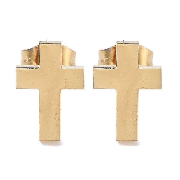 PandaHall Vacuum Plating 304 Stainless Steel Stud Earrings for Women, Cross, Golden, 11.5x8mm 304 Stainless Steel Cross
PandaHall Vacuum Plating 304 Stainless Steel Stud Earrings for Women, Cross, Golden, 11.5x8mm 304 Stainless Steel Cross