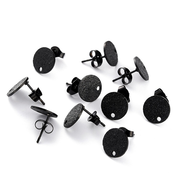 PandaHall 304 Stainless Steel Stud Earring Findings, Textured Flat Round, Electrophoresis Black, 10x1mm, Hole: 1.4mm, Pin:0.8mm 304...
PandaHall 304 Stainless Steel Stud Earring Findings, Textured Flat Round, Electrophoresis Black, 10x1mm, Hole: 1.4mm, Pin:0.8mm 304...