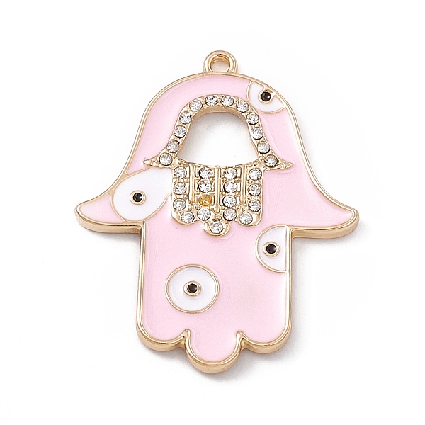 PandaHall Alloy Enamel Pendants, with Crystal Rhinestone, Hamsa Hand with Evil Eye Charms, Light Gold, Lavender Blush, 38.5x31x2.5mm, Hole..., Clear
PandaHall Alloy Enamel Pendants, with Crystal Rhinestone, Hamsa Hand with Evil Eye Charms, Light Gold, Lavender Blush, 38.5x31x2.5mm, Hole..., Clear