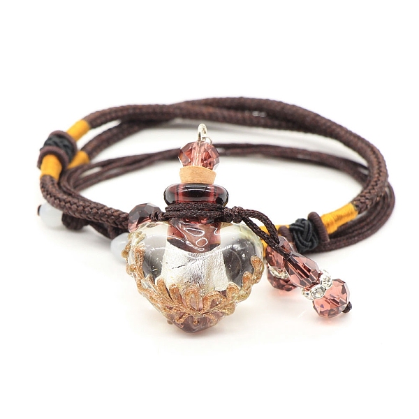 PandaHall Baroque Style Heart Handmade Lampwork Perfume Essence Bottle Pendant Necklace, Adjustable Braided Cord Necklace, Sweater Necklace..., Brown
PandaHall Baroque Style Heart Handmade Lampwork Perfume Essence Bottle Pendant Necklace, Adjustable Braided Cord Necklace, Sweater Necklace..., Brown