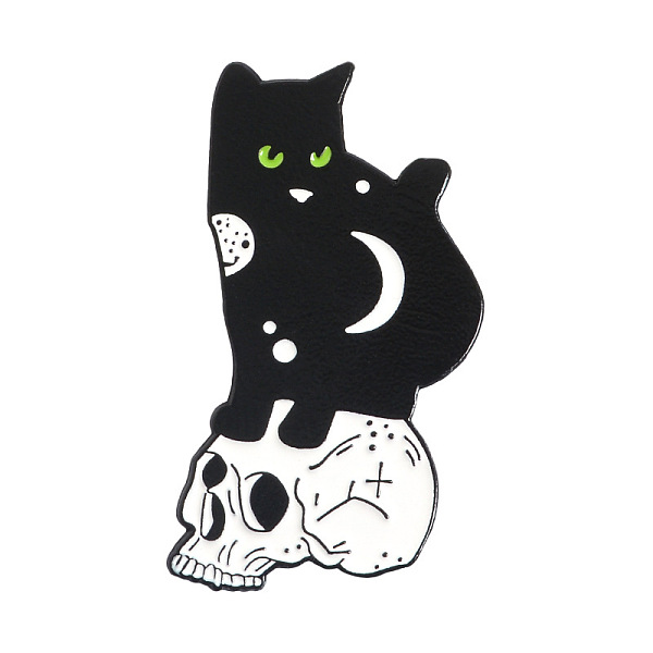 PandaHall Alloy Enamel Brooches, Skull with Cat, Black, 30.5x15mm Alloy+Enamel Black
PandaHall Alloy Enamel Brooches, Skull with Cat, Black, 30.5x15mm Alloy+Enamel Black