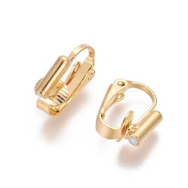 PandaHall Brass Clip-on Earring Converters Findings, For Non-pierced Ears, Real 18k Gold Plated, 15.5x12x7.5mm, Hole: 0.6mm Brass
PandaHall Brass Clip-on Earring Converters Findings, For Non-pierced Ears, Real 18k Gold Plated, 15.5x12x7.5mm, Hole: 0.6mm Brass