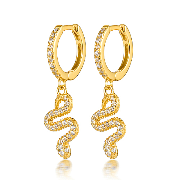 PandaHall 925 Sterling Silver Dangle Hoop Earrings, Snake, Golden, 10mm Sterling Silver Snake
PandaHall 925 Sterling Silver Dangle Hoop Earrings, Snake, Golden, 10mm Sterling Silver Snake