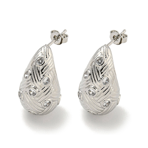 PandaHall Teardrop Texture Brass Micro Pave Cubic Zirconia Stud Earrings for Women, Cadmium Free & Lead Free, Long-Lasting Plated, Platinum..., Clear
PandaHall Teardrop Texture Brass Micro Pave Cubic Zirconia Stud Earrings for Women, Cadmium Free & Lead Free, Long-Lasting Plated, Platinum..., Clear