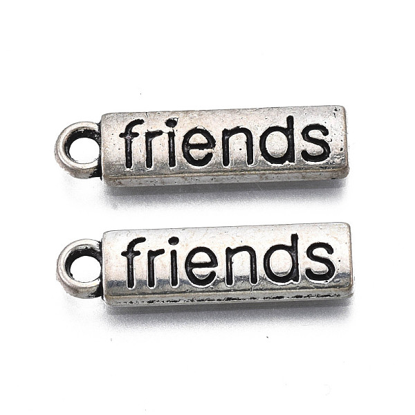 PandaHall Tibetan Style Alloy Pendants, Cadmium Free & Lead Free, Rectangle with Word Friends, Antique Silver, 20.5x5.5x2mm, Hole: 2mm...
PandaHall Tibetan Style Alloy Pendants, Cadmium Free & Lead Free, Rectangle with Word Friends, Antique Silver, 20.5x5.5x2mm, Hole: 2mm...