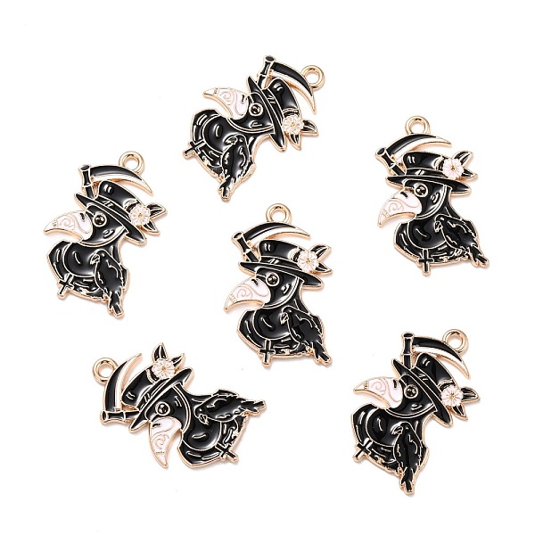 PandaHall Alloy Enamel Pendants, Gothic Theme, Plague Doctor/Crow with Sickle, Black, 31x20x1mm, Hole: 2.2mm Alloy+Enamel Bird Black
PandaHall Alloy Enamel Pendants, Gothic Theme, Plague Doctor/Crow with Sickle, Black, 31x20x1mm, Hole: 2.2mm Alloy+Enamel Bird Black