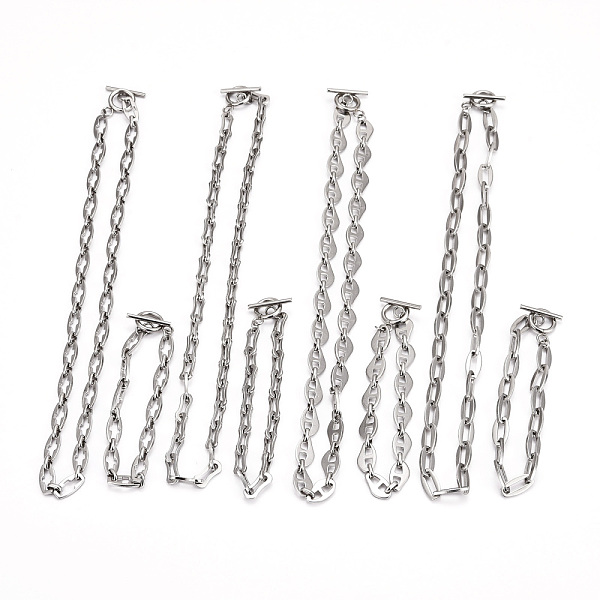PandaHall 304 Stainless Steel Link Chain Necklaces & Bracelets Sets, with Toggle Clasps, Stainless Steel Color, 16.93 inch(43cm), 7-3/4 inch...
PandaHall 304 Stainless Steel Link Chain Necklaces & Bracelets Sets, with Toggle Clasps, Stainless Steel Color, 16.93 inch(43cm), 7-3/4 inch...