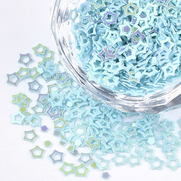 PandaHall Shining Nail Art Glitter, Manicure Sequins, DIY Sparkly Paillette Tips Nail, Star, Pale Turquoise, 2~4x2~4x0.3mm Plastic Star Cyan
PandaHall Shining Nail Art Glitter, Manicure Sequins, DIY Sparkly Paillette Tips Nail, Star, Pale Turquoise, 2~4x2~4x0.3mm Plastic Star Cyan