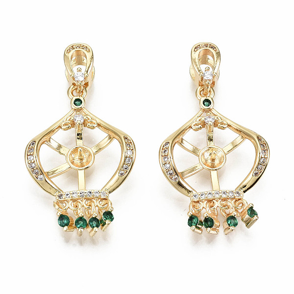 PandaHall Brass Micro Pave Clear & Green Cubic Zirconia Peg Bails Pendants, for Half Drilled Beads, Nickel Free, Real 18K Gold Plated...
PandaHall Brass Micro Pave Clear & Green Cubic Zirconia Peg Bails Pendants, for Half Drilled Beads, Nickel Free, Real 18K Gold Plated...