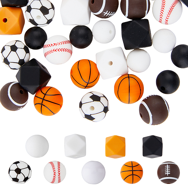 PandaHall HOBBIESAY 36Pcs 9 Styles Silicone Sports Beads Football Basketball Rugby Tennis Loose Beads Set with Elastic Rope Multi Sports..., Multicolor
PandaHall HOBBIESAY 36Pcs 9 Styles Silicone Sports Beads Football Basketball Rugby Tennis Loose Beads Set with Elastic Rope Multi Sports..., Multicolor