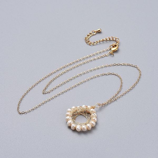 PandaHall Natural Freshwater Pearl Pendant Necklaces, with Brass Cable Chains and Cardboard Jewelry Set Boxes, Real 18K Gold Plated, 18.3...
PandaHall Natural Freshwater Pearl Pendant Necklaces, with Brass Cable Chains and Cardboard Jewelry Set Boxes, Real 18K Gold Plated, 18.3...