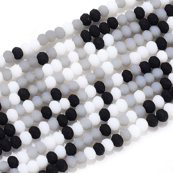 PandaHall Faceted Glass Beads Strands, Frosted, Rondelle, Black, 2.5~3.2x1.8~2.6mm, Hole: 0.8mm, about 185~186pcs/Strand, 15.55~15.75 inch...
PandaHall Faceted Glass Beads Strands, Frosted, Rondelle, Black, 2.5~3.2x1.8~2.6mm, Hole: 0.8mm, about 185~186pcs/Strand, 15.55~15.75 inch...