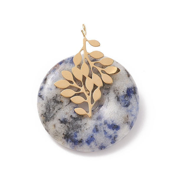 PandaHall Natural Blue Spot Jasper Pendants, with Ion Plating(IP) Golden Color Tone 304 Stainless Steel Findings, Leaf with Donut/Pi Disc...
PandaHall Natural Blue Spot Jasper Pendants, with Ion Plating(IP) Golden Color Tone 304 Stainless Steel Findings, Leaf with Donut/Pi Disc...