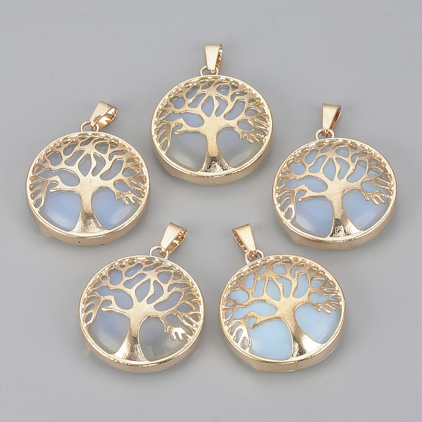 PandaHall Opalite Pendants, with Brass Findings, Flat Round with Tree of Life, Golden, 30.5x27x8mm, Hole: 7x3mm Opalite Flat Round
PandaHall Opalite Pendants, with Brass Findings, Flat Round with Tree of Life, Golden, 30.5x27x8mm, Hole: 7x3mm Opalite Flat Round