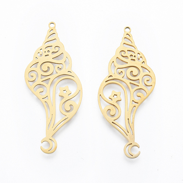 PandaHall 201 Stainless Steel Pendants, Spiral Shell Shape, Real 18K Gold Plated, 44.5x18x1mm, Hole: 1.4mm Stainless Steel+Rhinestone Shell...
PandaHall 201 Stainless Steel Pendants, Spiral Shell Shape, Real 18K Gold Plated, 44.5x18x1mm, Hole: 1.4mm Stainless Steel+Rhinestone Shell...