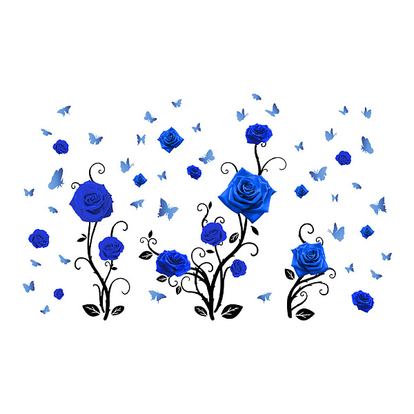 PandaHall PVC Wall Stickers, Wall Decoration, Rose Pattern, 980x300mm, 2 sheets/set Plastic Flower Blue
PandaHall PVC Wall Stickers, Wall Decoration, Rose Pattern, 980x300mm, 2 sheets/set Plastic Flower Blue