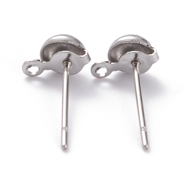 PandaHall 304 Stainless Steel Earring Finding, Ball Stud Earring Post, with Loop, Half Round, Stainless Steel Color, 7.5x5x3mm, Hole: 1mm...
PandaHall 304 Stainless Steel Earring Finding, Ball Stud Earring Post, with Loop, Half Round, Stainless Steel Color, 7.5x5x3mm, Hole: 1mm...