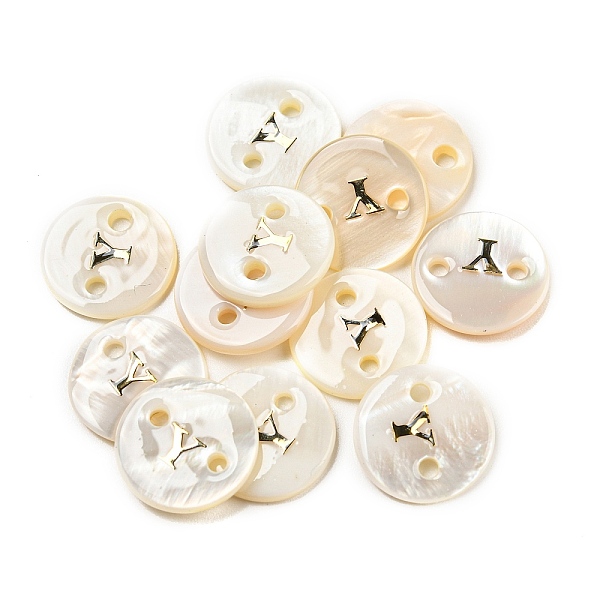 PandaHall Freshwater Shell Buttons, Flat Round , Letter Y, 12x2mm, Hole: 1.6mm Shell Letter Y
PandaHall Freshwater Shell Buttons, Flat Round , Letter Y, 12x2mm, Hole: 1.6mm Shell Letter Y