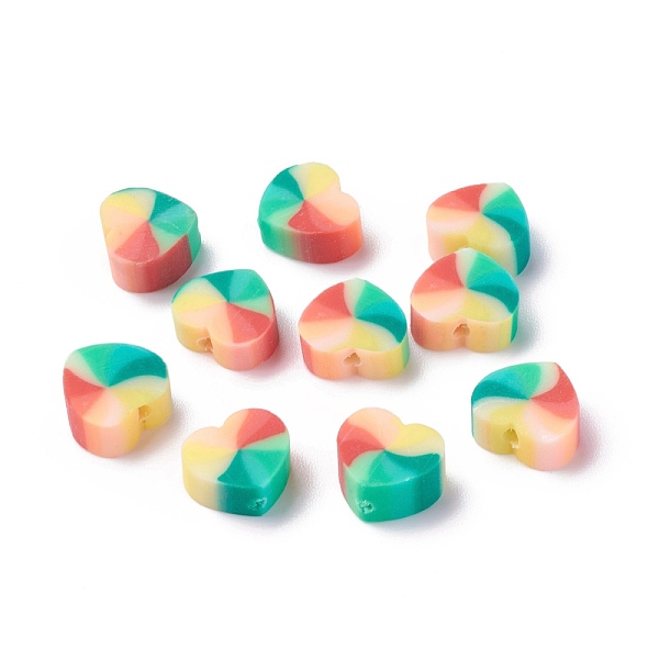 PandaHall Handmade Polymer Clay Beads, Heart, Colorful, 10x11x5mm, Hole: 1.6mm Polymer Clay Heart
PandaHall Handmade Polymer Clay Beads, Heart, Colorful, 10x11x5mm, Hole: 1.6mm Polymer Clay Heart