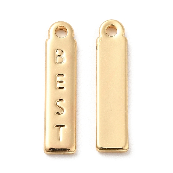 PandaHall Brass Pendants, Rectangle with Word Best Charm, Real 18K Gold Plated, 16x4x1mm, Hole: 1.2mm Brass Rectangle
PandaHall Brass Pendants, Rectangle with Word Best Charm, Real 18K Gold Plated, 16x4x1mm, Hole: 1.2mm Brass Rectangle